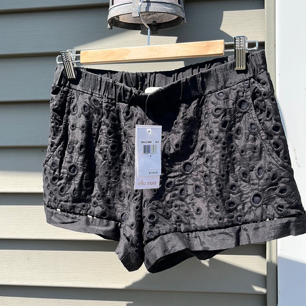 ELLA MOSS Black Eyelet Shorts NWT